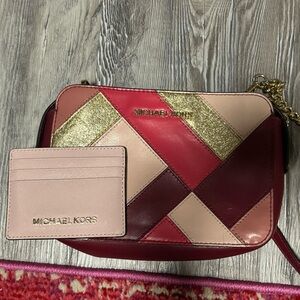 Michael Kors purse + cardholder bundle